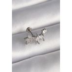 Skygo TJ-PR1339 316L Çelik Gümüş Renk Zirkon Taşlı Yıldız Model Tragus Piercing