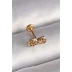 Skygo TJ-PR1344 316L Çelik Gold Renk Zirkon Taşlı Sonsuzluk Model Tragus Piercing