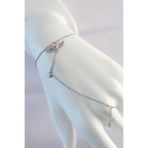 Skygo TJ-SN584 316L Çelik Gümüş Renk Pembe Zirkon Taşlı Kanatlı Kalp Model Şahmeran