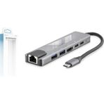 Skygo Type-C Combo Hub HDMI 4K USB 3.0 Lan 6 Port - Gri HDX7791
