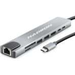 Skygo Type-C Hub HDMI 4K USB 3.0 Lan Kart Okuyucu 8 Port - Gri HDX7841