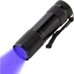 Skygo Uv LED El Feneri | 9 Led, 395NM | Leke Dedektörü, Idrar ve Evcil Hayvan Lekesi Bulucu, Taşınabilir Mini Fener - 0,5