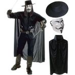 Skygo V For Vendetta Maskesi Şapkası Ve Pelerin Kostüm Seti Yetişkin Boy