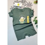 Skygo Yazlık %100 Pamuk Haki Yeşil Kısa Kol Çıtçıtlı Bebek Tulum Hellobaby Ebebek Badi 1 Adet