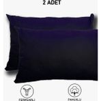 Skyline 2 Adet Pamuk Siyah Yastık Kılıfı 50X70CM | Fermuarlı Yastık Kılıfı - 50 x 70