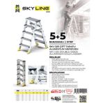 Skyline 5+5 Basamaklı Çift Taraflı Alüminyum Merdiven