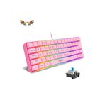 SKYLOONG Q60 Blue Switch Mini Rgb Oyun Klavyesi Gaming Mekanik 62 Tuşlu 18 Rgb Led Usb Tip-c Kablosu Pembe1