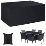 Skyour Veranda Masa Mobilya Seti Örtüleri Kare/Dikdörtgen Su Geçirmez Dış Mekan İç Mekan Toz Geçirmez Bahçe Masa Sandalye Kanepe Mobilya Seti Kapak Koruyucu (241 x 162 x 99 cm)