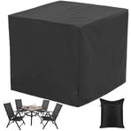 Skyour Veranda Masa Mobilya Seti Örtüleri Kare/Dikdörtgen Su Geçirmez Dış Mekan İç Mekan Toz Geçirmez Bahçe Masa Sandalyesi Kanepe Mobilya Seti Kapak Koruyucu (134,6 x 134,6 x 76,2 cm)