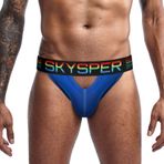 SKYSPER Erkekler için Jockstrap Atletik Destekçileri Jock Kayışı Erkek İç Çamaşırı, Sg28-mavi, XL