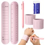 Skyygemm 2 Pcs Silicone Slap Reminder Bracelet with Ballpoint Pen and Eraser To Do List Slap Bracelet Wearable Wrist Band Notepad Erasable Wristband Writable Memo Slap Bracelet for Nurse(Pink)