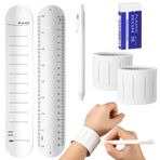Skyygemm 2 Pcs Silicone Slap Reminder Bracelet with Ballpoint Pen and Eraser To Do List Slap Bracelet Wearable Wrist Band Notepad Erasable Wristband Writable Memo Slap Bracelet for Nurse(White)