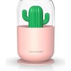 Skyzeda 300 ml. Masa Nemlendiriciler Kaktüs Fısıltı Sessiz Çalışma Usb, Gece Işığı İşlevli (Yurt Dışından) - Pembe