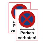 SL group - 2 Levha "Parken verboten!" 20 x 30 cm sağlam PVC plastik plakadan - Garaj, giriş ve otopark için yasak levhası - Özel arazi ve özel araziler için tutma yasağı levhası