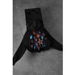 Slatra Erkek Siyah Stars Kabartma Baskı Kapüşonlu Oversize Sweatshirt