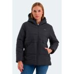 Slazenger CALLU Kadın Kapüşonlu Şişme Siyah Mont & Kaban