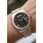 Slazenger Day Date Tasarım Erkek Kol Saati | 41MM, Paslanmaz Çelik Kordonlu, 10ATM - Gümüş - Rose