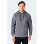 Slazenger Erkek Kapüşonlu Ekru Sweatshirt Düz Desenli Kış Sezonu Rahat Kesim - Gri