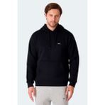 Slazenger Erkek Kapüşonlu Ekru Sweatshirt Kış Sezonu Düz Desenli Rahat Kesim - Siyah