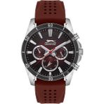 Slazenger Erkek Kol Saati 45 mm Bordo Silikon Kordon Bordo Kadran 5 Atm Mineral Cam