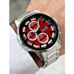 Slazenger Fonksiyonlu Gümüş-Bordo Renk Çelik Kordon Erkek Kol Saati 2328.05
