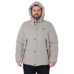 Slazenger GAFAR Büyük Beden Erkek Kapüşonlu Şişme Bej Mont & Kaban