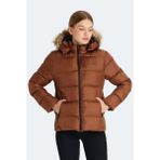 Slazenger Guest Kadın Puffer Şişme Mont Taba V2 - 2XL