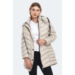 Slazenger Gwen In Kadın Puffer Uzun Şişme Mont Beyaz V2