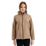 Slazenger HEAT CONTROL Kadın Çıkarılabilir Kapüşonlu Bej Mont & Kaban
