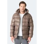 Slazenger Hoot Erkek Kapüşonlu Şişme Kahve Mont & Kaban - 2XL - Kahverengi