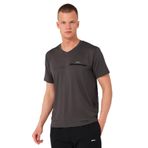 Slazenger KALLIAS Erkek Cepli V Yakan Koyu Gri Tişört