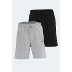 Slazenger Kallıe 2 Li Set Erkek Şort - M - Siyah - Gri