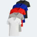 Slazenger Katrına 5 Li Set Erkek Tişört - Beyaz - Siyah - Gri - Saks Mavisi