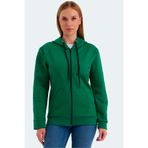 Slazenger KATYA Kadın Fermuarlı Kapüşonlu Cepli Nane Sweatshirt