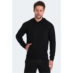Slazenger KULA I Erkek Kapüşonlu Cepli Siyah Sweatshirt