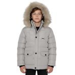 Slazenger NAPOLI Unisex Çocuk Kapüşonlu Şişme Gri Mont & Kaban