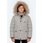 Slazenger Napolı Unisex Çocuk Kapüşonlu Şişme Taş Gri Mont & Kaban - 9
