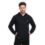 Slazenger OBRA IN Erkek Kapüşonlu Cepli Siyah Sweatshırt