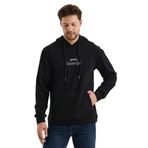 Slazenger ONCA Erkek Kanguru Cepli Kapüşonlu Siyah Sweatshirt