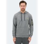 Slazenger OZZY IN Erkek Kanguru Cepli Kapüşonlu Gri Sweatshirt