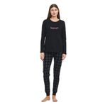 Slazenger PAOLINA IN Kadın Pamuklu Siyah / Fuşya Pijama