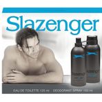 Slazenger Parfüm Edt 125Ml + 150Ml Erkek Deodorant Kofre Set Mavi - Diş Beyazlatıcı Köpük Hediye
