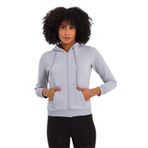 Slazenger PEMA I Kadın Fermuarlı Kapüşonlu Cepli Gri Sweatshirt