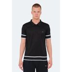 Slazenger Polo yaka dokuma kumaş erkek siyah t-shirt