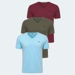 Slazenger Rıvaldo 3 Lü Set Erkek Tişört - Haki - Bordo - Mavi