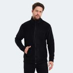 Slazenger SANSA Erkek Siyah Polar Sweatshirt – Kışlık, Düz Desen, %100 Polyester, Rahat ve Sıcak Kesim