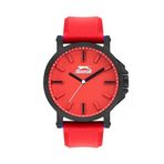 SLAZENGER, SİYAH ÇELİK KASA, KIRMIZI KADRAN, KIRMIZI SİLİKON KORDON, QUARTZ, 48MM, ERKEK KOL SAATİ, SL.09.2220.1.08