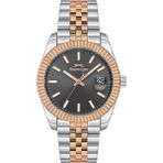 Slazenger SL.09.2509.1.04 Erkek Kol Saati – 41,5 mm – Çelik & Rose Gold - Rolex Tasarım - Gümüş - Rose