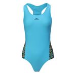 Slazenger SPL RacerBack Ld43 Kadın Mayo Mavi / Siyah