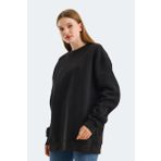 Slazenger VADIM Oversıze Kadın Sweatshirt Siyah